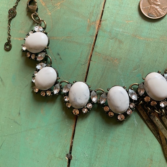 BaubleBar Fringe Crystal Antiqued Metal Statement Necklace - Nice - Picture 3 of 9